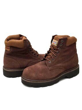 Dickies Brown Suede Oil Resistant Steel Toe Work Boots Men's Size 8.5